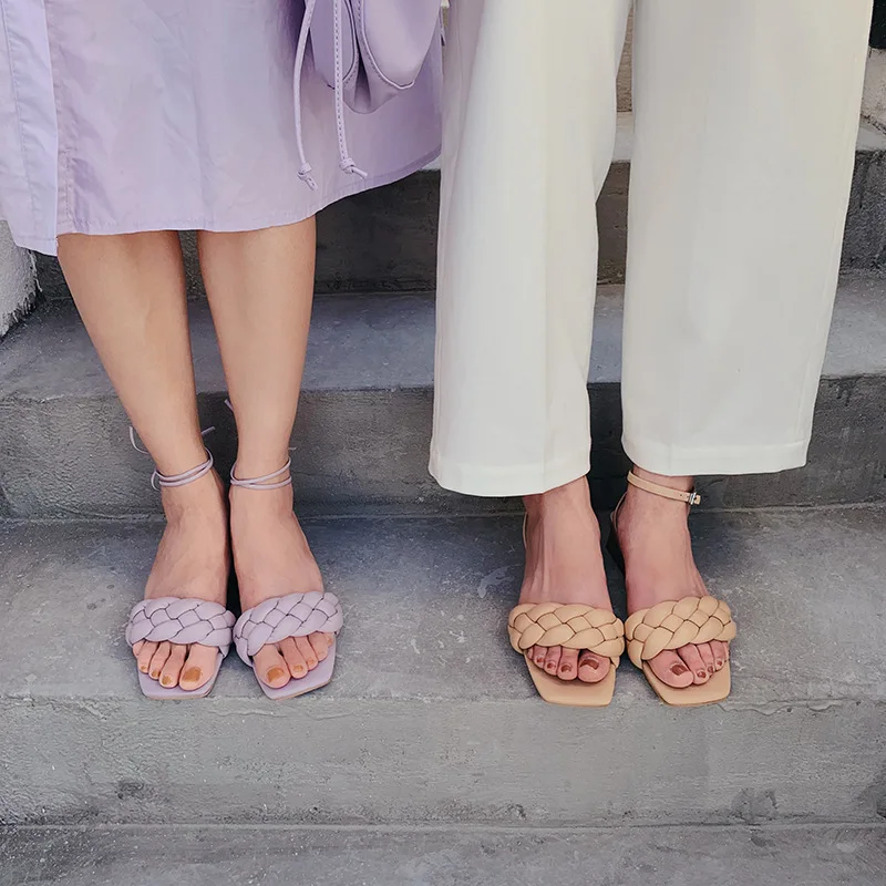 Летние сандалии в римском стиле Босоножки на шпильках с ремешком щиколотке и