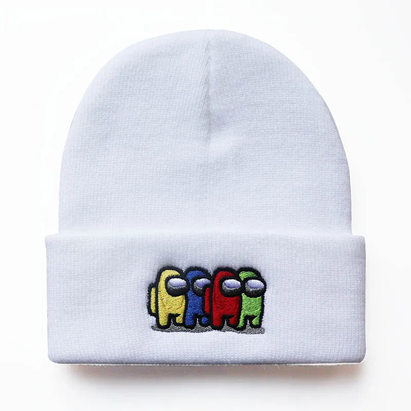 Men's Beanie Hats Cute Embroidery Caps Outdoor Casual Round TOP Hat Cartoon Game Hats Adjustable Breathable Cap For Women Unisex 