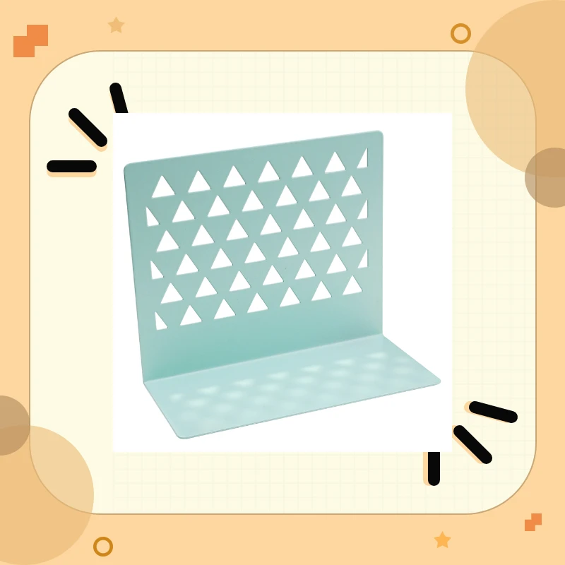 1pcs Metal Hollow Book Stand Library Bookends Supports Office School