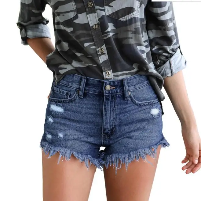 

Holes Tassel Womens Denim Shorts Designer Solid Color Sexy Ladies Short Trousers Casual Skinny Hot Shorts