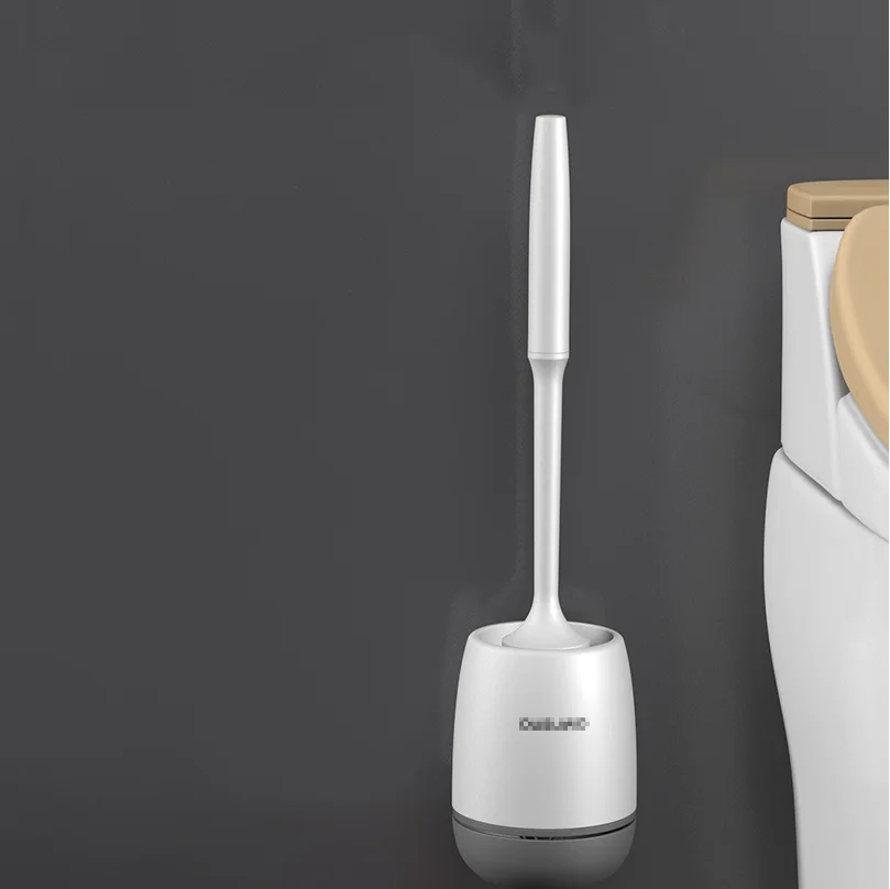 ABS Long Handle Toilet Brush TPR Soft Hair Bathroom Cleaning Brush Silicone No Dead Corner Toilet Cleaning Brush Set