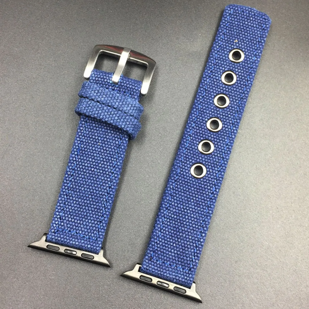 Camouflage Woven Nylon Canvas Replacement Sport Band For Apple Watch 38mm 42mm Wrist Bracelet Strap For iWatch 40mm 44mm