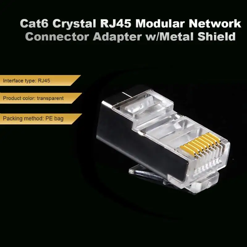 10/20/50 шт Cat6 с украшением в виде кристаллов RJ45 модульный разъем сетевого кабеля
