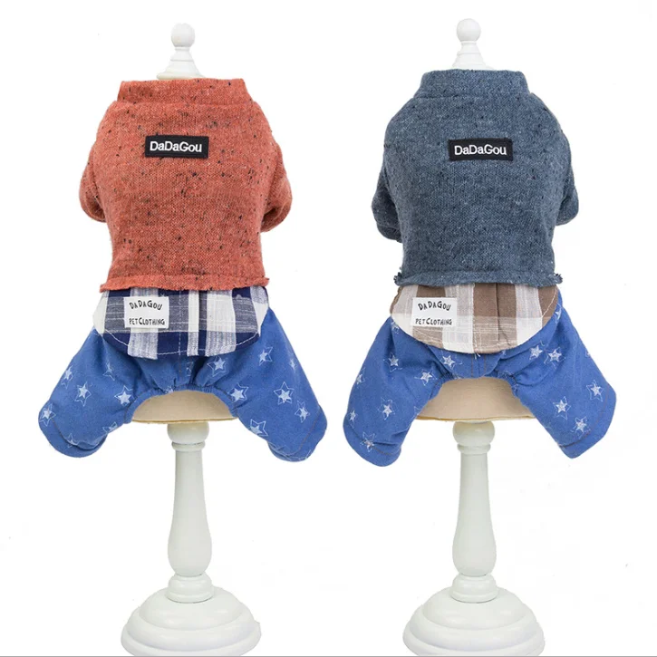 Одежда для домашних животных осень-зима новая звезда ковбой четыре ноги хлопок пальто Мода порода собак Тэдди бишонфризе товары для домашних собак