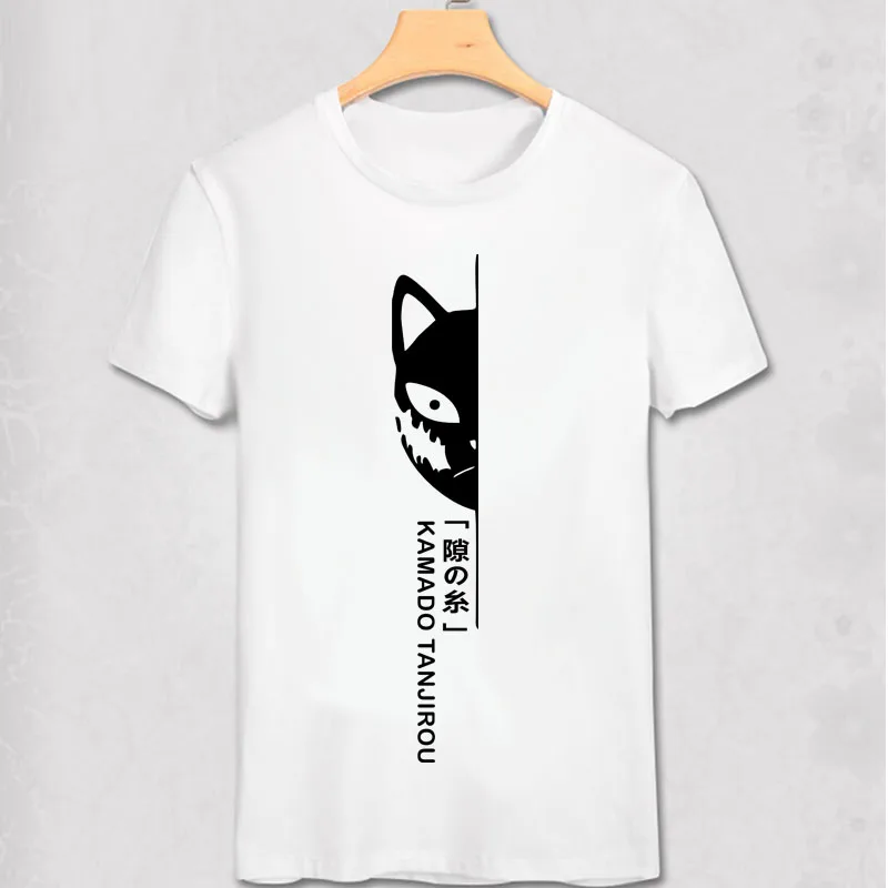 Манга Demon Slayer футболка Demon Slayer Kimetsu no Yaiba футболка Kamado Tanjirou японская футболка для косплея аниме хлопковая футболка - Цвет: white