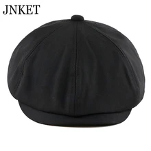 JNKET осенне-зимняя берет в стиле ретро, мужская и женская плоская кепка, восьмиугольная кепка, Классическая художественная Кепка Гэтсби, шапка художника