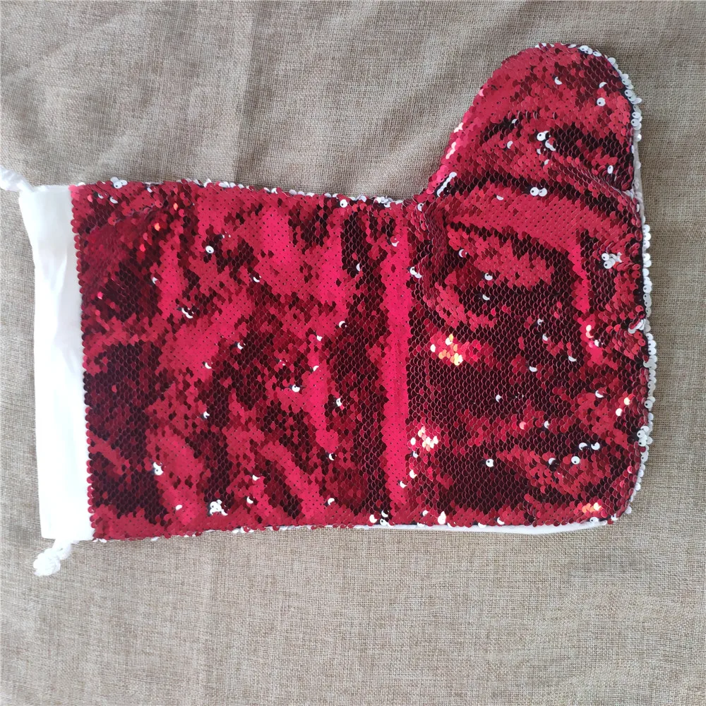 Теплопередача печать Волшебные Блестки Рождественские носки DIY пользовательские пустые Поставки Оптовая продажа Размер: 42*26 см