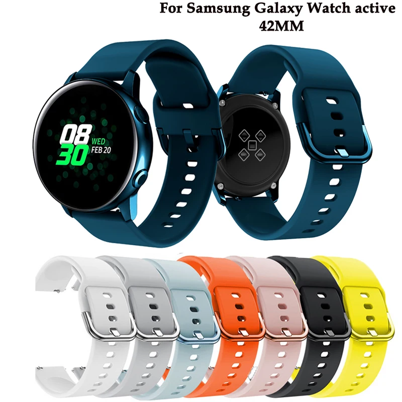 Силиконовый оригинальный спортивный ремешок для Galaxy watch active smart Samsung 42 мм сменный