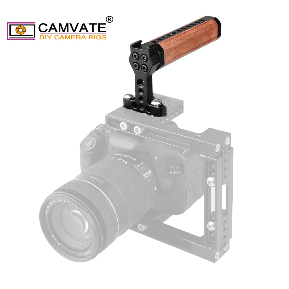CAMVATE Камера сверху сыр деревянная рукоятка с 1/4 &quot 20 &amp 3/8&quot 16 поток шурупы из