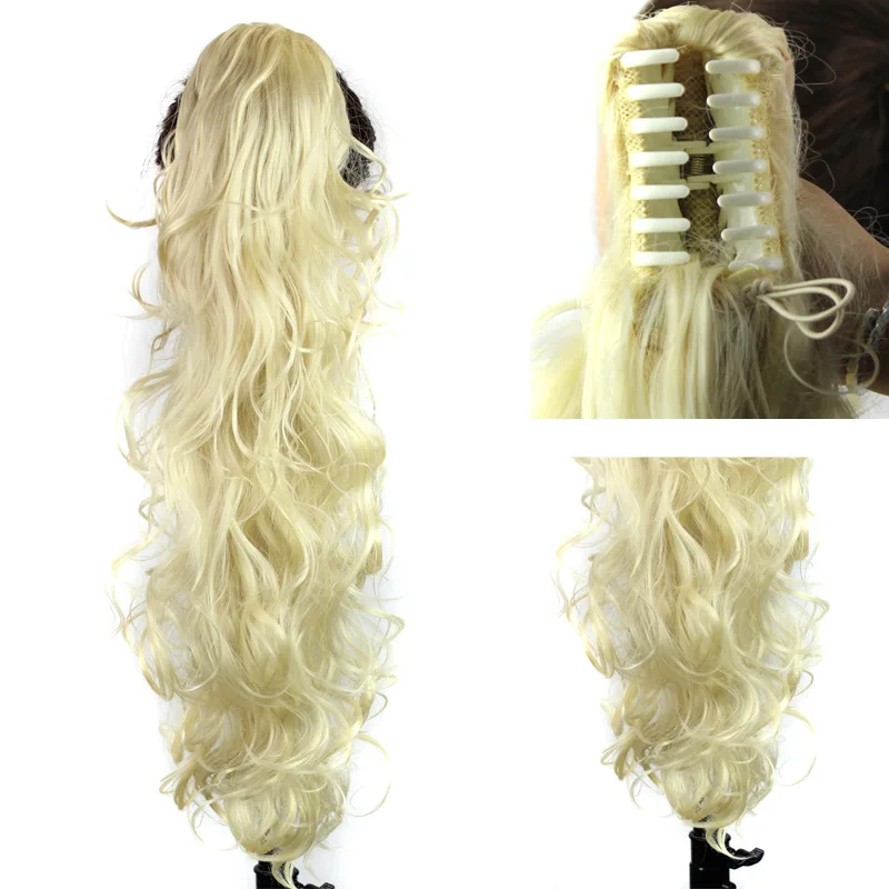 Synthetic Claw Clip Ponytail Luxury for Braiding 75cm 30" High Temperature Fiber Hairpieces Long Curly Hair Extensions for Women fake hair extensions