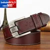 Ceinture en cuir véritable pour hommes, en alliage, avec boucle, marque de luxe, pour jeans, pour affaires, pour femmes ► Photo 3/5