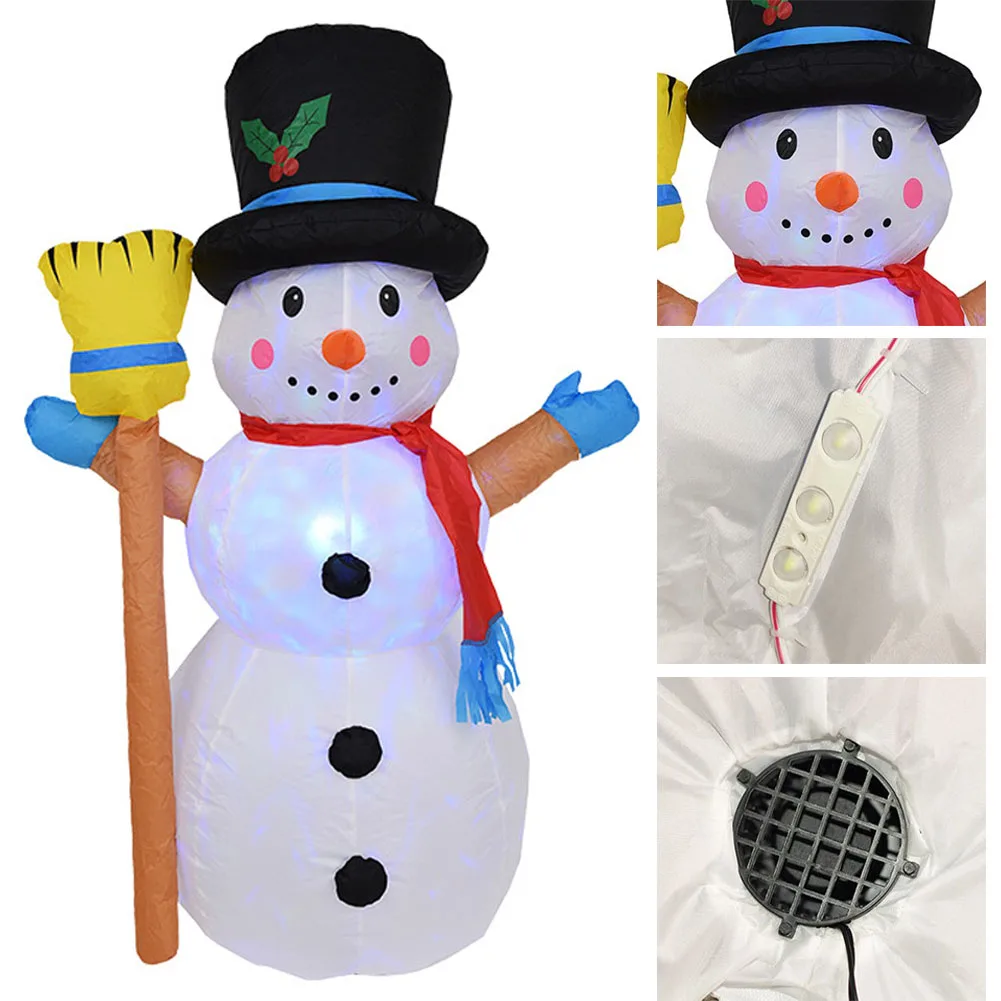 

Home Snowman Shaped Yard Dolls Kids Garden Christmas Decoration Party Broom Led Inflatable Light Festival Outdoor Gift