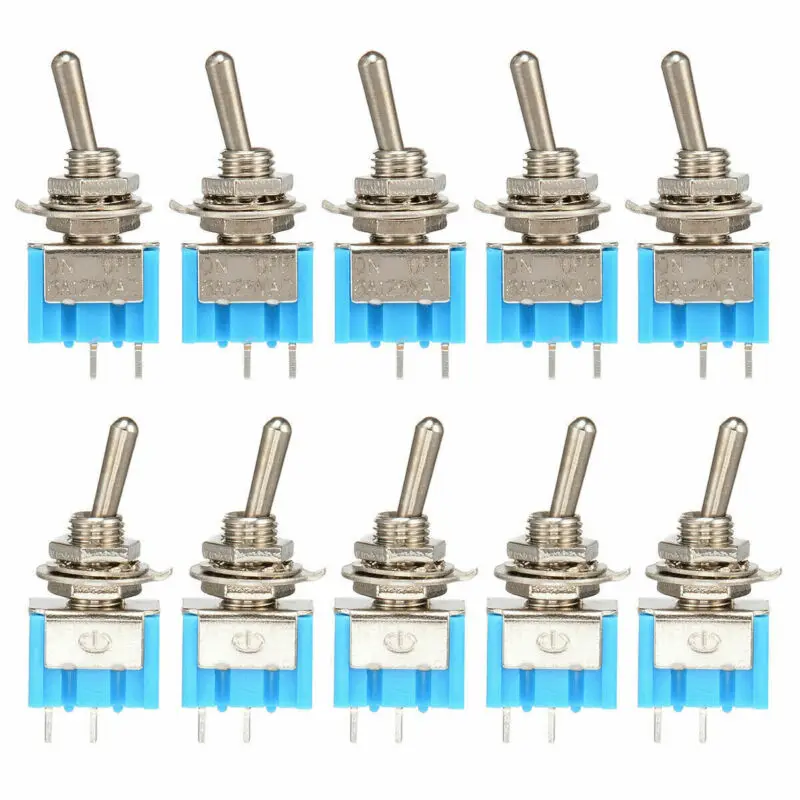 

10pcs / pack 1pack Mini toggle switch MTS-101 2P 33x13x8mm, single pole double throw ON-OFF, durable