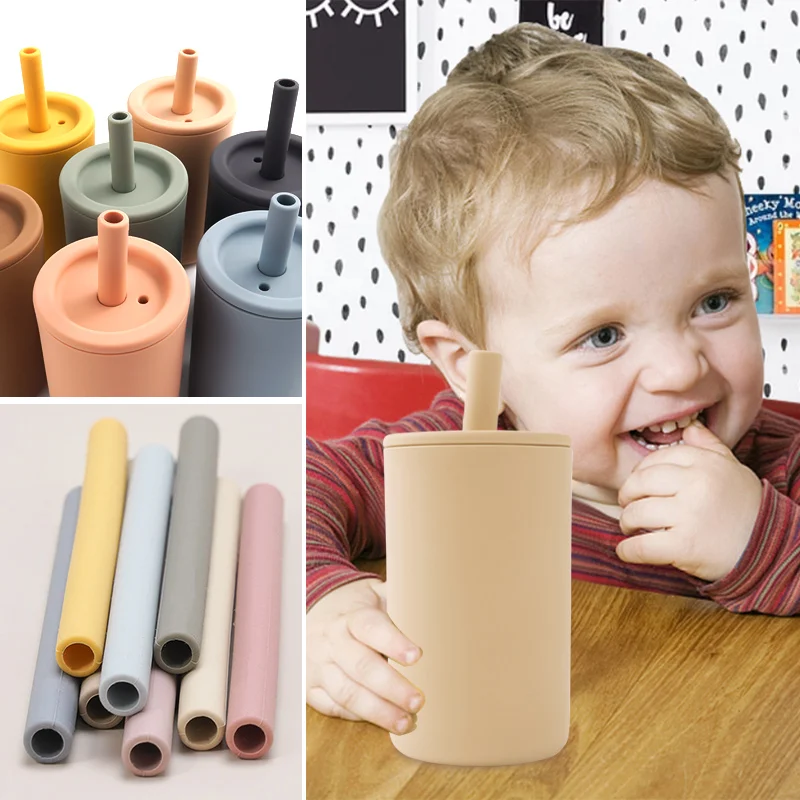 2021 New Design 8 Colors Eco-Friendly Infant Feeding Cup With Straw Waterproof Sippy Cup Baby Drinking Bottles Baby Stuff 6
