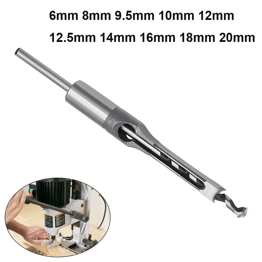 6mm 8mm 9.5mm 10mm 12mm 12.5mm 14mm 16mm 18mm 20mm Alloy Steel Square Round Hole Saw Mortise Chisel Wood Twist Drill Bit krachtige 6 7 pcs square hole saw drill bits woodworking wood mortising chisel set high speed steel square hole saw drill bits