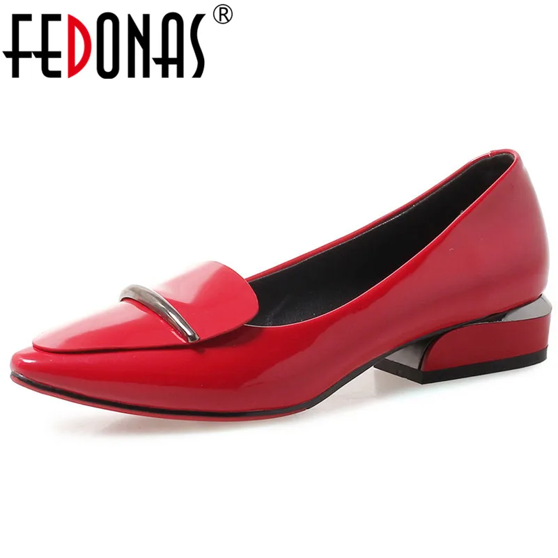 FEDONAS/2020 г. Весенне-летние модные женские офисные туфли из искусственной кожи