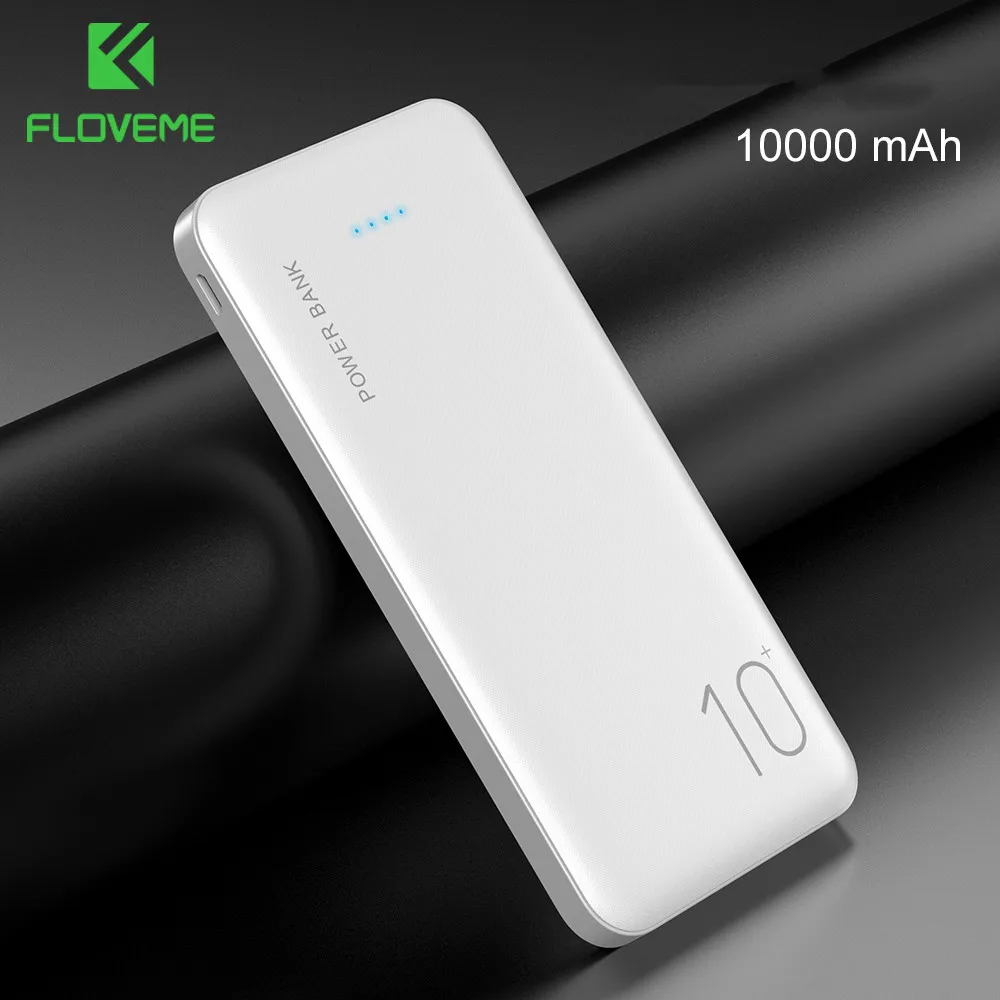 FLOVEME зарядное устройство 10000 мАч портативное 20000 USB двойной порт для быстрой