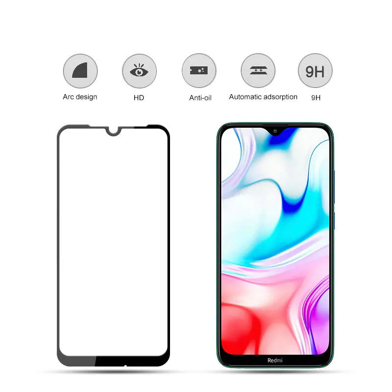 9D 6D 5D полный клей покрытие закаленное стекло протектор экрана для Xiaomi Redmi 8 для Xiaomi Redmi 8A 8 A 64G 32GB стеклянная пленка