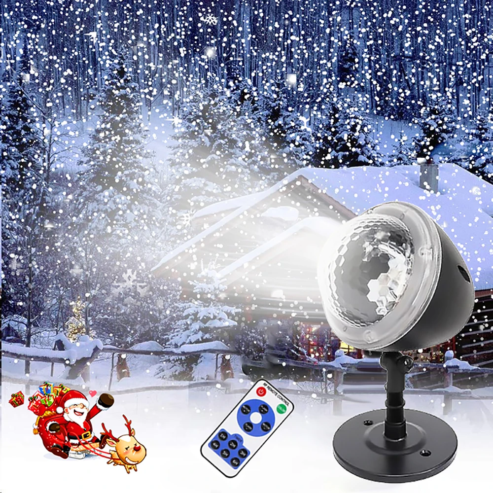 Обновленный Рождественский светильник-проектор в виде снежинок, декоративный светильник, водонепроницаемый сверкающий пейзаж, праздничная Рождественская вилка США/Великобритании/ЕС/Австралии
