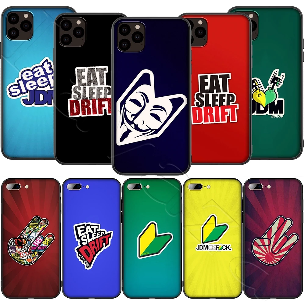 Мягкий чехол Lavaza Eat Sleep JDM из ТПУ для iPhone 12 Mini 11 Pro XS Max XR X 8 7 6 6S Plus 5 5S SE | Мобильные