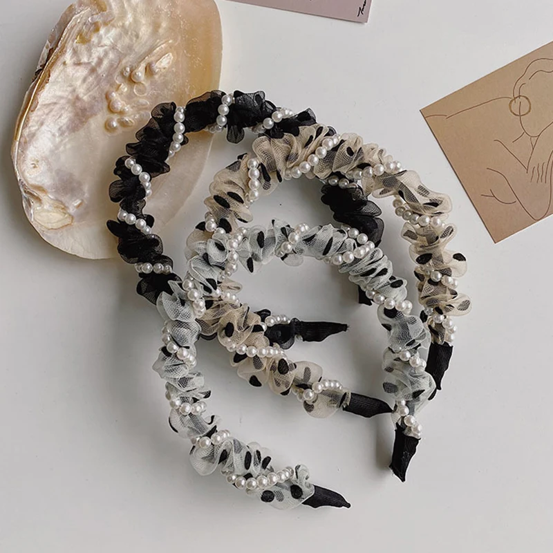 Корейские жемчужные витые повязки для волос женщин головной убор девушек ободок