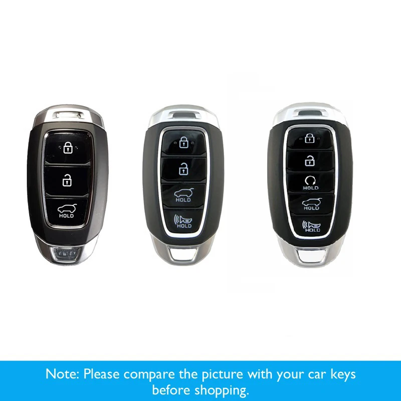 

For Hyundai Kona I30 Ix35 17-18 Alloy Car Key Keychain Case Cover Accessories 1x