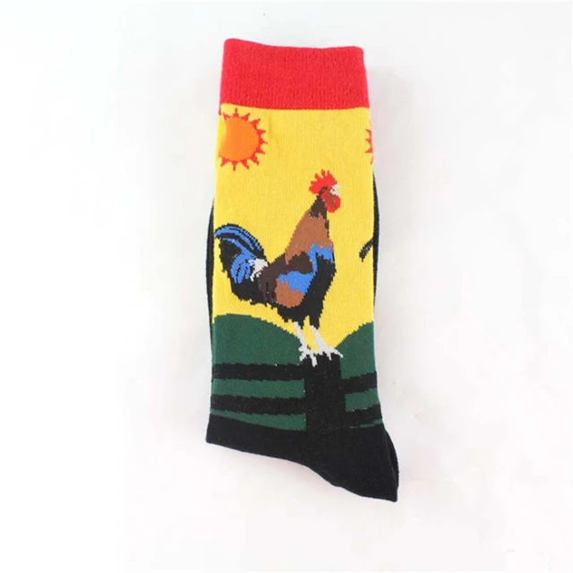 Cartoon Cotton Sock Men Fashion Retro Painting Clown Monkey Skull Cat Print Mid Mens Socks New Arrival Novelty Funny Crazy Sock SK119-5