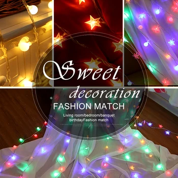 

LED Small Ball Flashing Lights String Lights Wish Ball Festival Star Lights Room Christmas Wedding Decorative Outdoor Lights