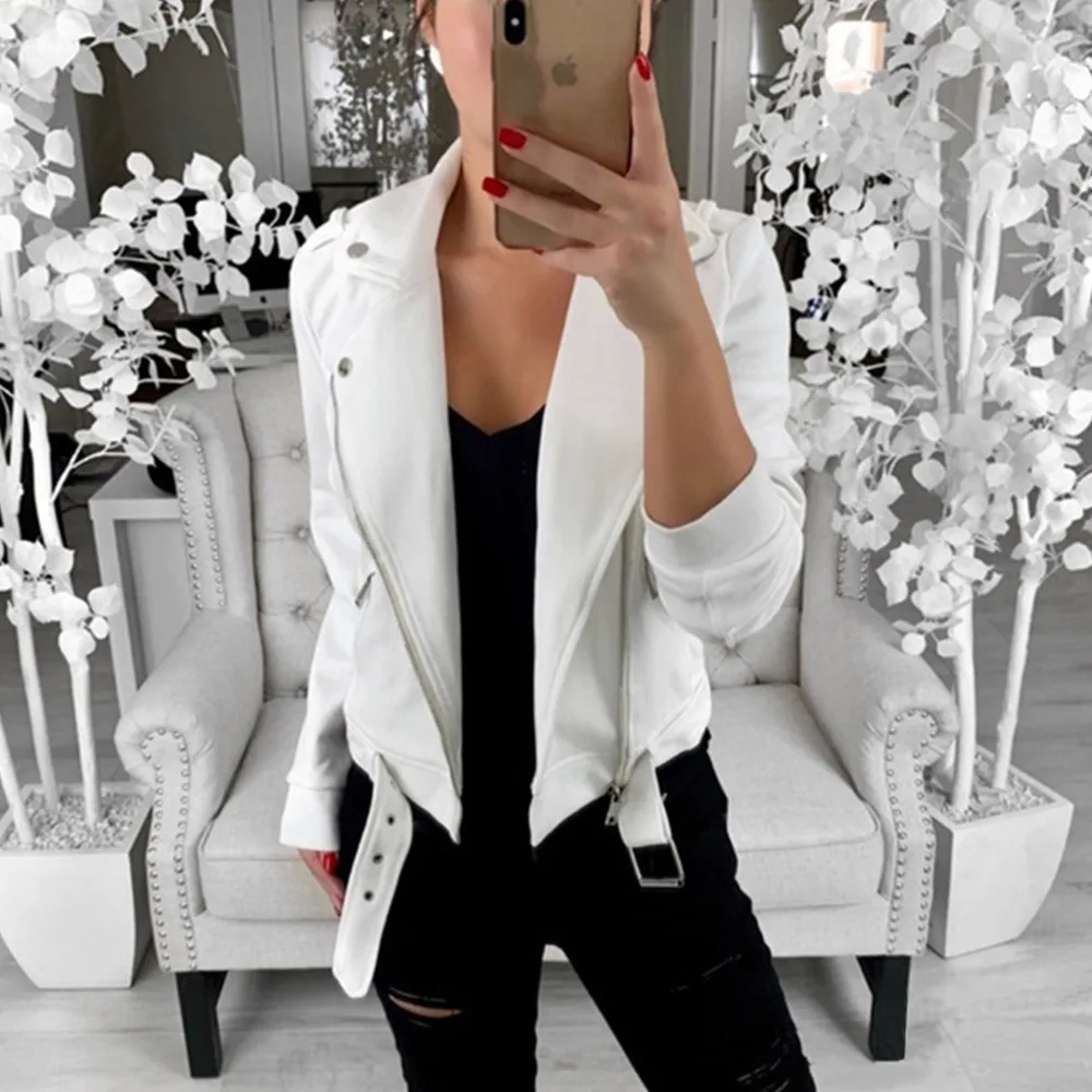 

Corstory Gothic White Cotton Long Sleeves Bomber Jacket Women Streetwear Warm Outerwear Sexy Slim Autumn Winter Cardigan Coat