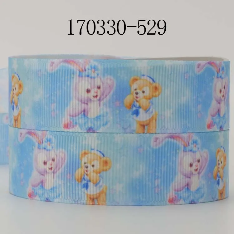 170330-529 Новинка, 50 ярдов, медведь и лента с рисунком кролика, с принтом, grosgrain, японские Мультяшные ленты - Цвет: 170330-529
