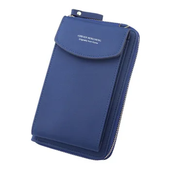 

2020 New Women Wallet Solid Leather Shoulder Straps Shoulder Bag Mobile Phone Big Card Holders Wallet Handbag Pockets unisex