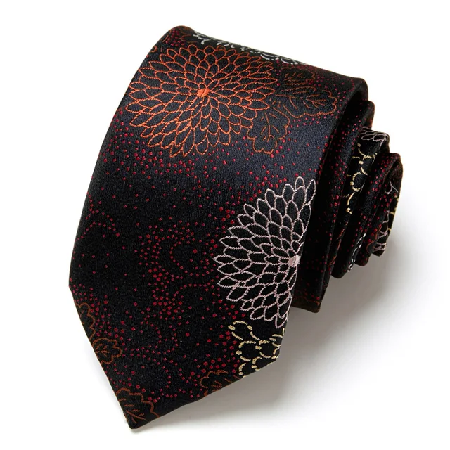 Novelty Ties Men's Fashion Tie  7.5cm Blue Necktie Green & Orange Color Neck Tie For Men Paisley Floral Bowtie Wedding L193