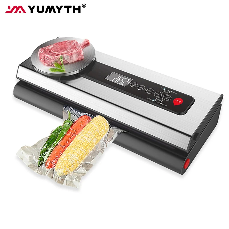 YUMYTH Vacuum Sealer Machine With Digital Kitchen Scale 304 Stainless Steel Food Sous Vide bags for Storage T145 | Бытовая техника