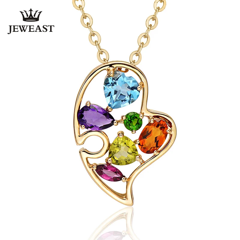 

Natural topaz/Peridot 18K Pure Gold Pendant Real AU 750 Solid Gold Upscale Trendy Classic Party Fine Jewelry Hot Sell New 2019