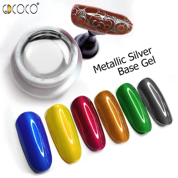 

GDCOCO Metal Sliver Base Gel Glaze Gel Translucent Color Neon Gemstone Soak Off UV LED Glass Gel Lacquer Sliver Painting Gel