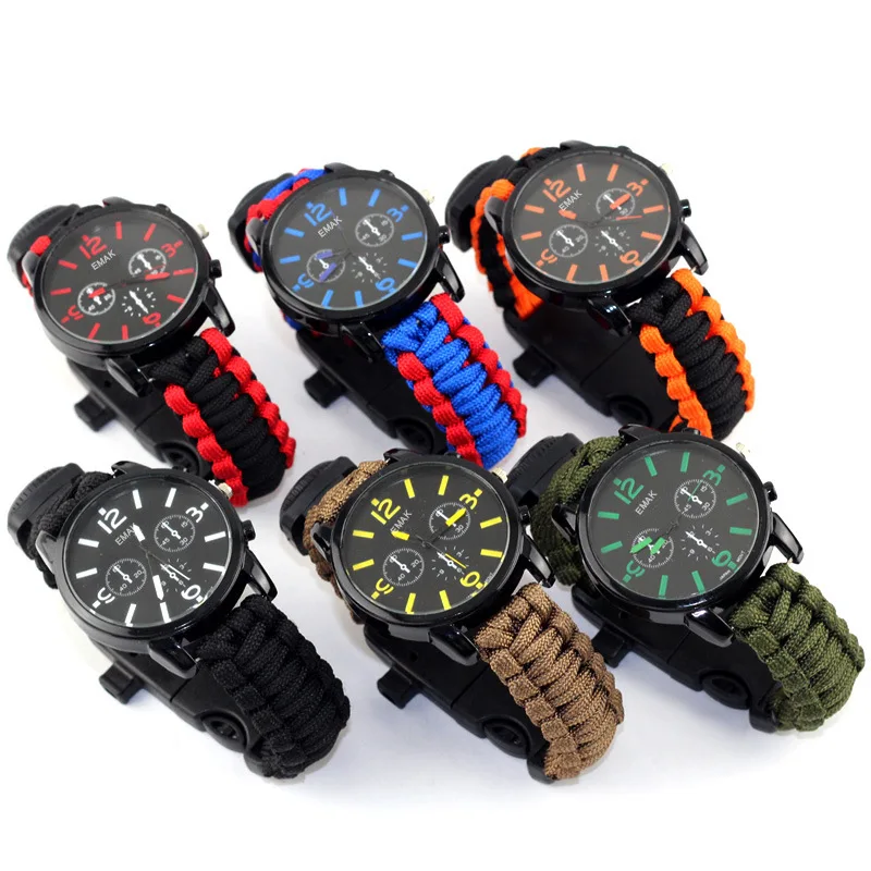 

Creative Umbrella Rope Watch Men Business Watch Multifunctional Compass Watch Nylon Watchband