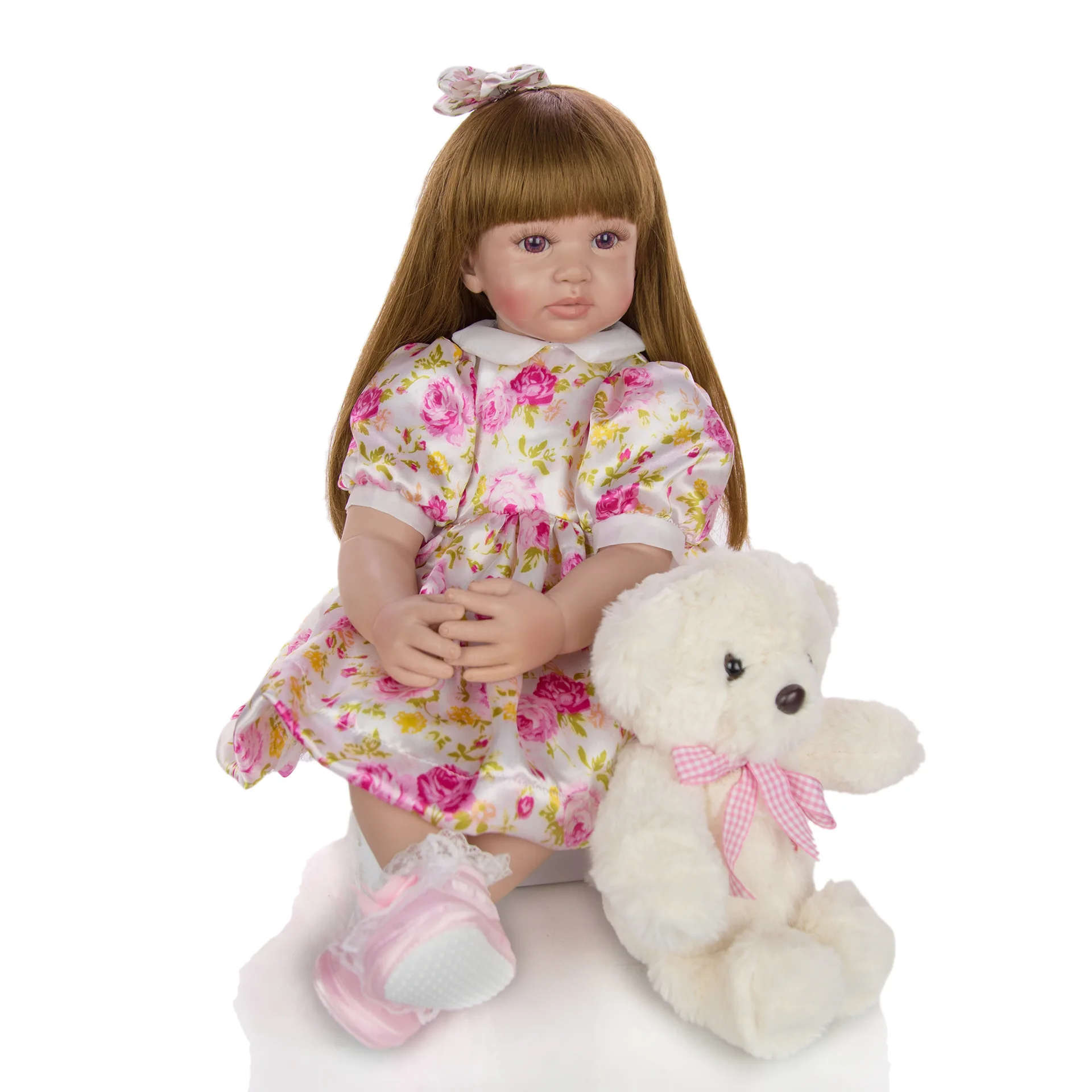 KEIUMI 60 cm Reborn toddler Girl realista bebe Reborn Cloth Body silicone vinyl dolls 24 Inch Reborn Boneca Toy For kids gift