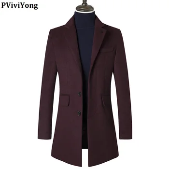 

PViviYong 2019 new arrival winter high quality wool coat men , thicked fashion jacket men parka plus-size M-3XL 8502