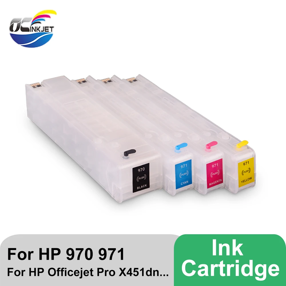 4PCS For HP 970 971 Empty Refillable Ink Cartridge For HP 970 971 Suit