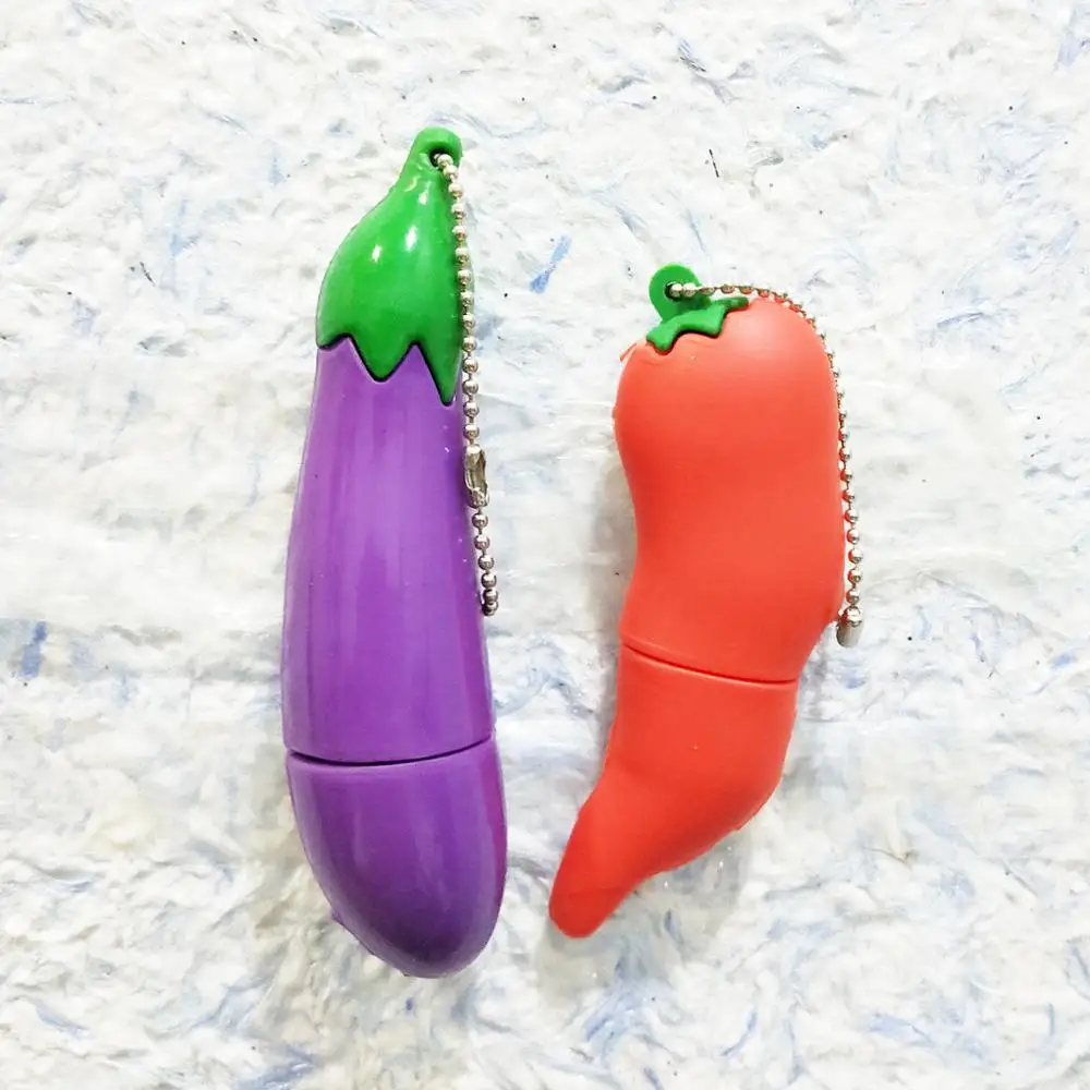 

New Mini purple pendrives eggplant USB 2.0 Memory Stick Chili Usb Flash Drive 4GB 8GB 16GB 32GB 64GB vegetable pen Drive