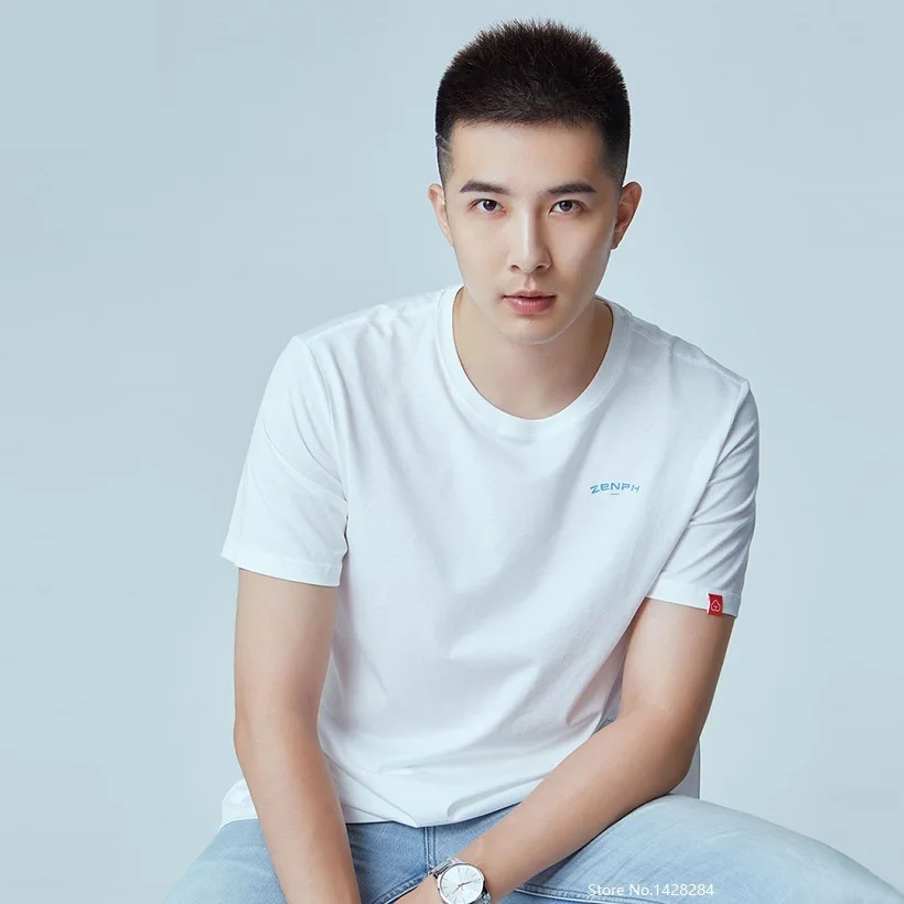 

NEW ZENPH men cotton T-shirt Smooth Skin-friendly Casual Short Sleeve Streetwear man Sweatshirt