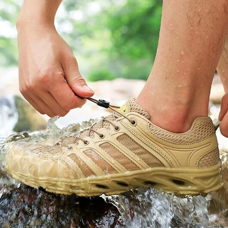 Outdoor Fast Dry Waterproof Wading Shoes Ultra Light Non-slip Water Sports Shoes Summer Hiking Mesh Breathable Fishing Aqua Shoe water shoes aqua shoes