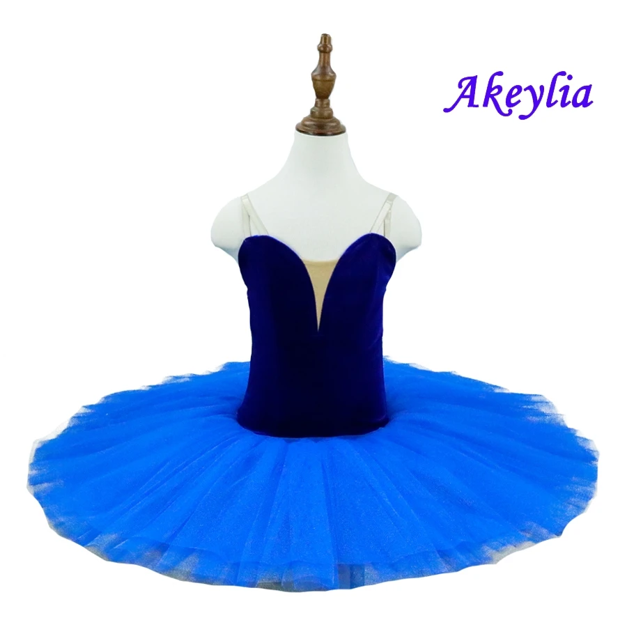 royal blue Репетиция балетная пачка сиреневого цвета для девочек, детские тренировочные танцевальные костюмы с трико, пачка фиолетового цвета, сценическое платье черного и белого цвета - Цвет: royal blue