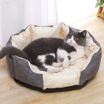 

Summer Dogs Pet Accessories Cooling Flax Breathable Sleeping Bed Cat Soft House for Small Dog Kennels Puppy Pitbull Chihuahua