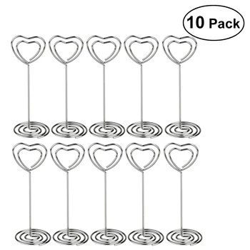 

10pcs Heart Holder Memo Creative Card Clip Memo Holder Note Clip Photo Holder for Party