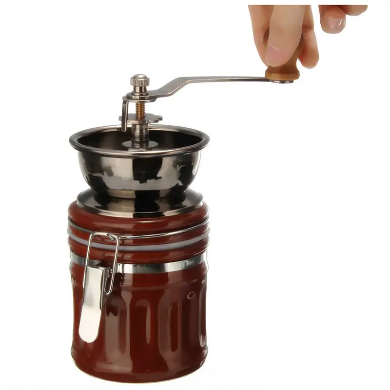 Retro Stainless Steel Ceramic Manual Coffee Bean Grinder Nut Mill Hand Grinding Tool