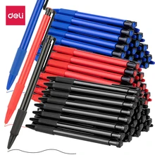 Deli 1 шт. 0,7 мм черный/синий/красный пресс шариковая масляная ручка пластиковая гелевая нейтральная многофункциональная пресс Шариковая ручка для школы канцелярские принадлежности