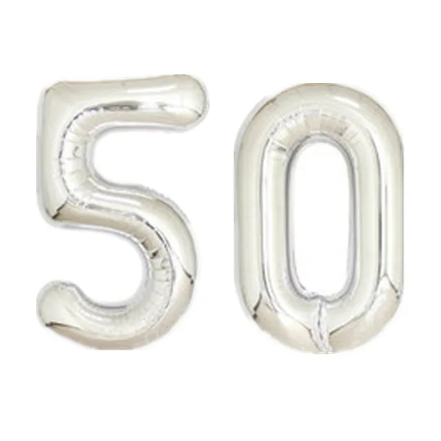 silver 50 2 шт., 30 Вт, 40 дюймов розовое золото Фольга воздушные шары для взрослых 30th День рождения Юбилей, 16, 18, 20, 25 60 золотистый цифра серебряные украшения Globos - Цвет: silver 50