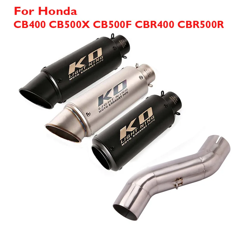 

Motorcycle Exhaust Tip Silencer Muffler Pipe Middle Mid Link Tube Connection for Honda CBR500 CB500X CB500F CB400 CBR400