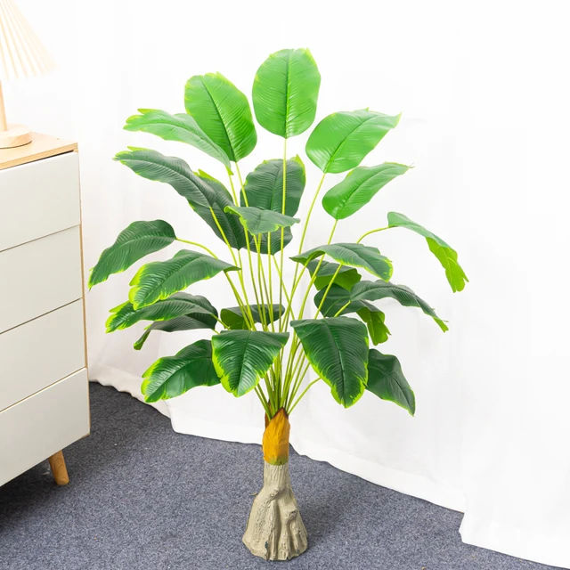 Arta Hanssen: 100cm Artificial Banana Tree with 24 Heads Large Tropical Plants Fake Palm Leafs for Autumn Decor 2